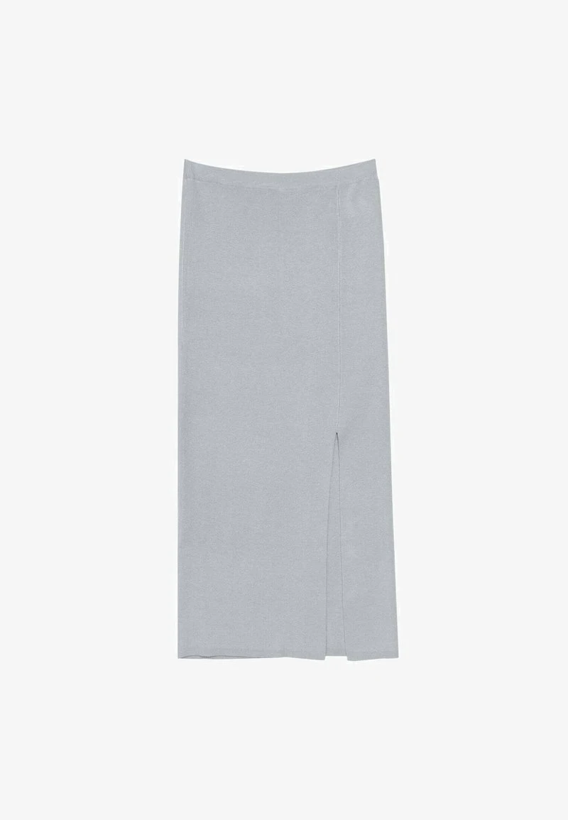 Stradivarius MIT SCHLITZ - Bleistiftrock - Silver 5 Stradivarius MIT SCHLITZ - Bleistiftrock - Silver – Bild 5