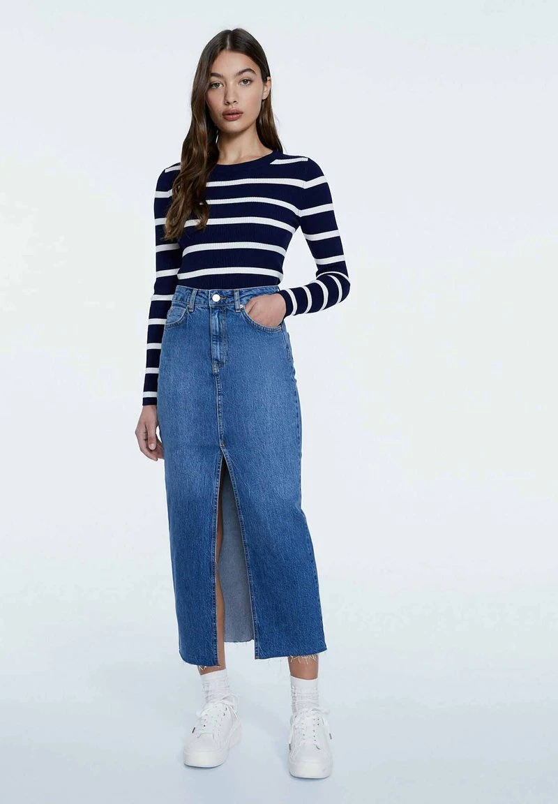 Stradivarius LANGER IM COMFORT-FIT - Jeansrock - Mottled Royal Blue 2 Stradivarius LANGER IM COMFORT-FIT - Jeansrock - Mottled Royal Blue – Bild 2