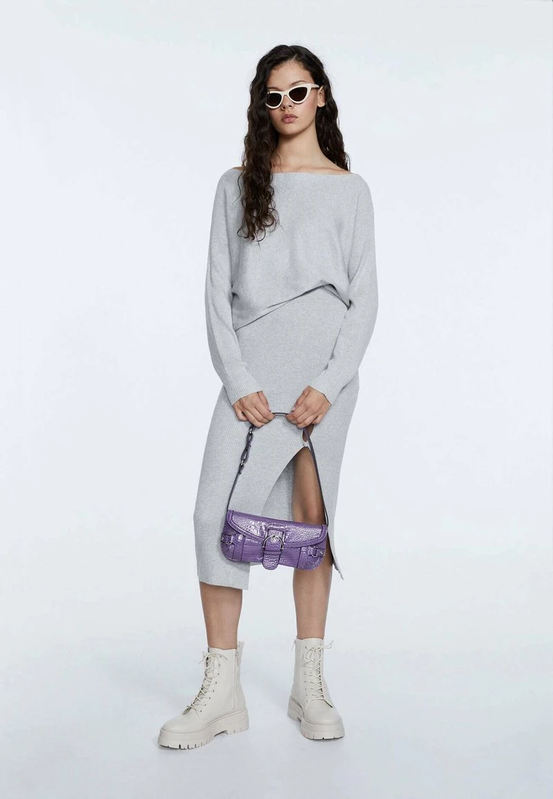 Stradivarius MIT BATEAU-AUSSCHNITT - Strickpullover - Grey 2 Stradivarius MIT BATEAU-AUSSCHNITT - Strickpullover - Grey – Bild 2