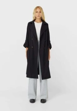 Stradivarius Trenchcoat - Black -Stradivarius Deutschland Verkaufs-Shop 6d19201c3ff142cdab9019d925288b43
