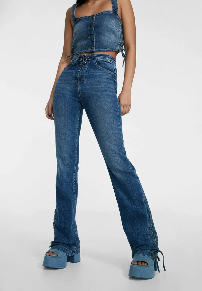 Stradivarius Jeans Bootcut - Stone Blue Denim 1 Stradivarius Jeans Bootcut - Stone Blue Denim