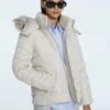 Stradivarius MIT ABNEHMBARER KAPUZE - Winterjacke - Beige