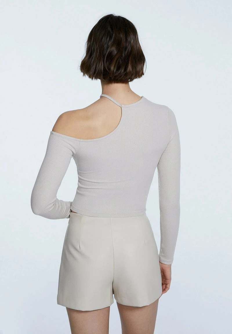 Stradivarius MIT CUT-OUTS - Langarmshirt - Stone 3 Stradivarius MIT CUT-OUTS - Langarmshirt - Stone – Bild 3