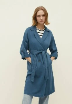 Stradivarius LONG - Trenchcoat - Mottled Light Blue