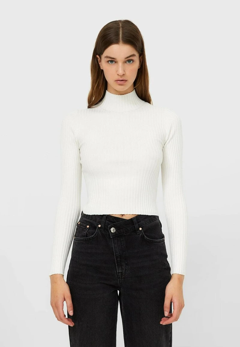 Stradivarius STEHKRAGEN - Strickpullover - White 1 Stradivarius STEHKRAGEN - Strickpullover - White