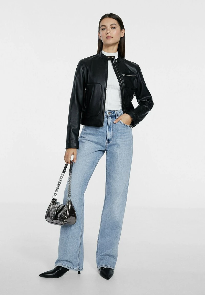 Stradivarius Kunstlederjacke - Black 2 Stradivarius Kunstlederjacke - Black – Bild 2