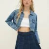 Stradivarius SUPER CROPPED - Jeansjacke - Light Blue