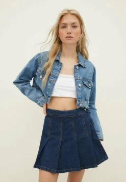 Stradivarius SUPER CROPPED - Jeansjacke - Light Blue