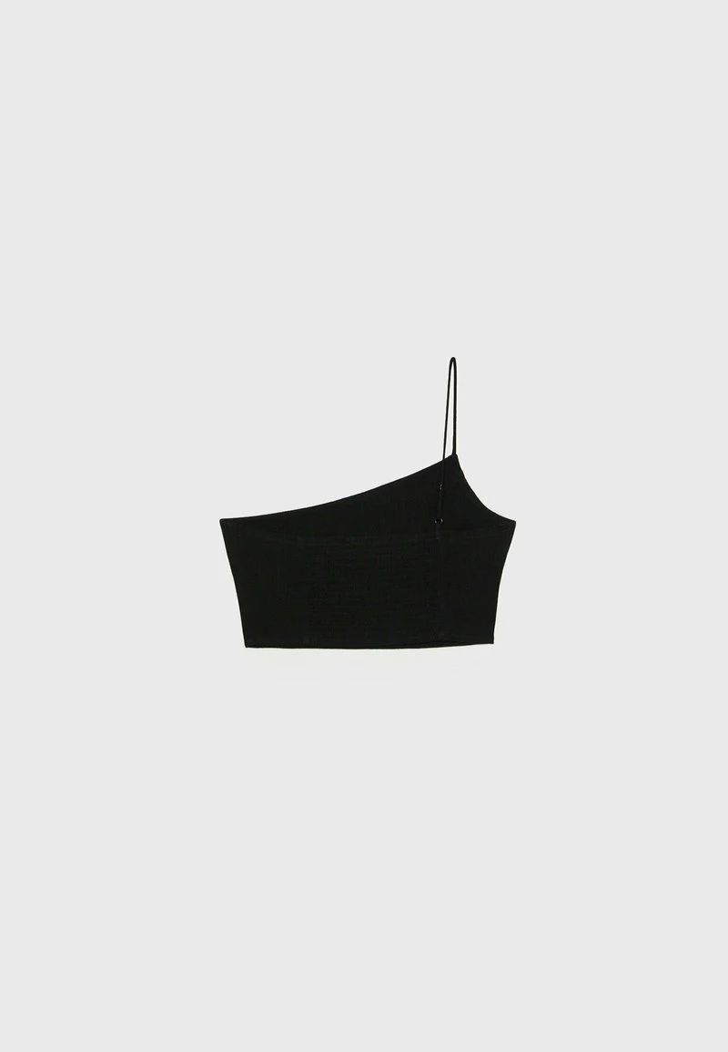 Stradivarius ASYMMETRIC RUSTIC - Top - Black 6 Stradivarius ASYMMETRIC RUSTIC - Top - Black – Bild 6