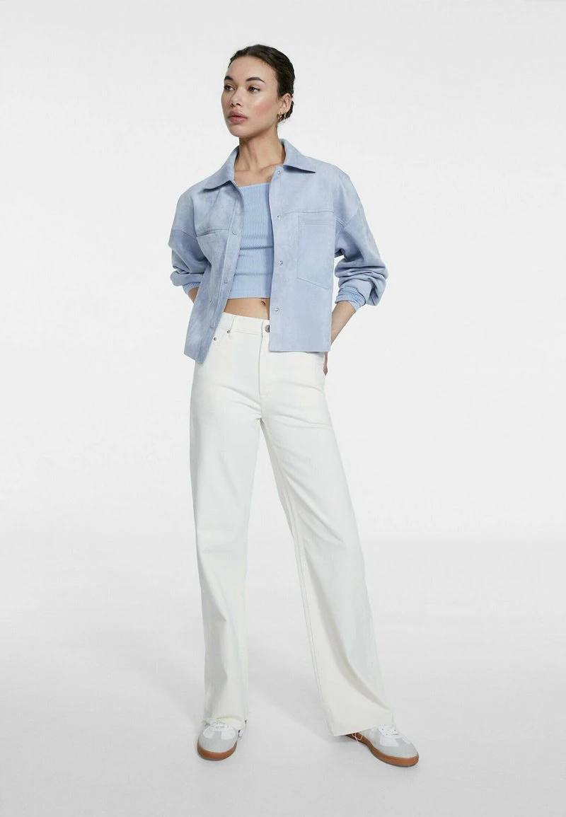 Stradivarius Kunstlederjacke - Light Blue 2 Stradivarius Kunstlederjacke - Light Blue – Bild 2