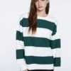 Stradivarius GESTREIFTES - Sweatshirt - Mottled Green