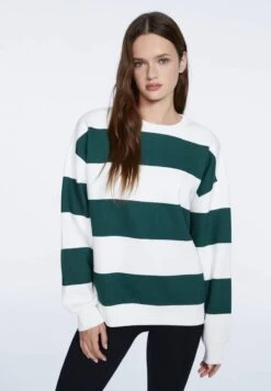 Stradivarius GESTREIFTES - Sweatshirt - Mottled Green