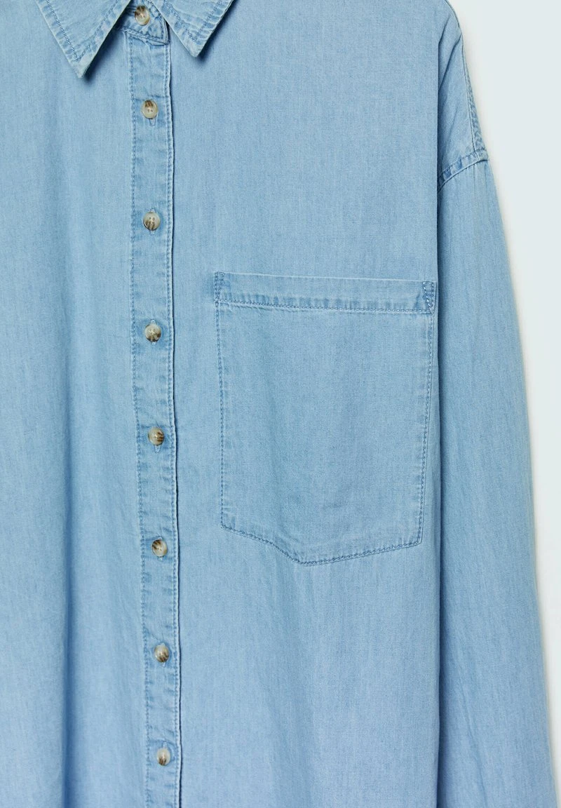 Stradivarius BASIC - Hemdbluse - Light Blue 6 Stradivarius BASIC - Hemdbluse - Light Blue – Bild 6