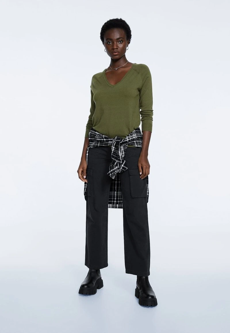 Stradivarius BASIC - Strickpullover - Green 2 Stradivarius BASIC - Strickpullover - Green – Bild 2