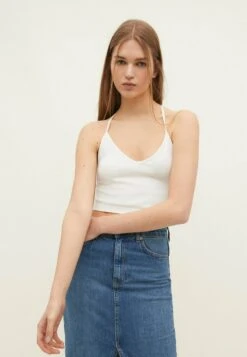 Stradivarius SEAMLESS WITH BLONDE STRAPS - Top - White