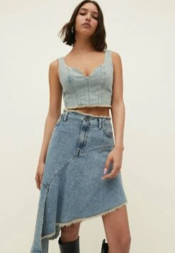 Stradivarius CORSET - Bluse - Dirty Denim