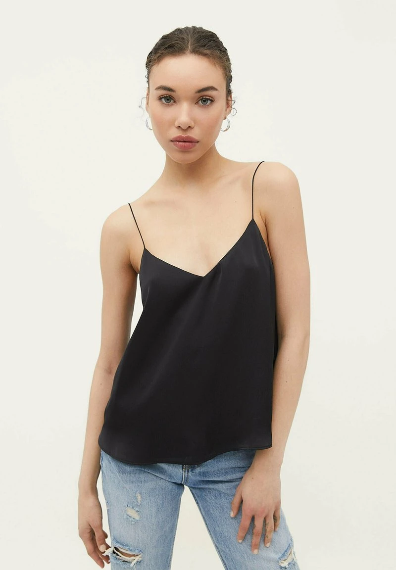 Stradivarius WITH THIN STRAPS - Top - Black 1 Stradivarius WITH THIN STRAPS - Top - Black