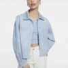 Stradivarius Kunstlederjacke - Light Blue