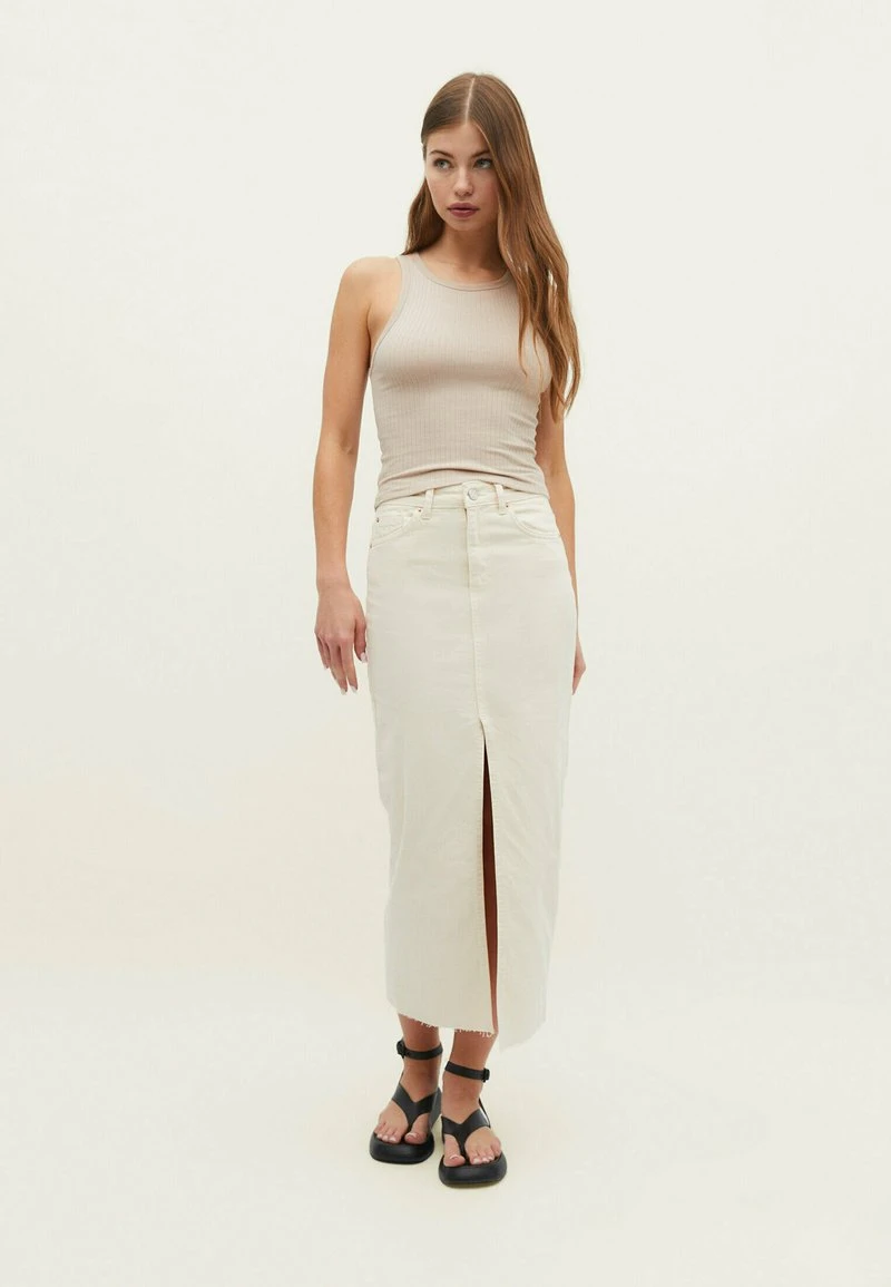 Stradivarius LONG COMFORT - Bleistiftrock - Off White 2 Stradivarius LONG COMFORT - Bleistiftrock - Off White – Bild 2