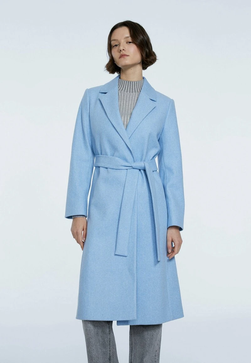 Stradivarius MIT GÜRTEL - Klassischer Mantel - Blue 1 Stradivarius MIT GÜRTEL - Klassischer Mantel - Blue