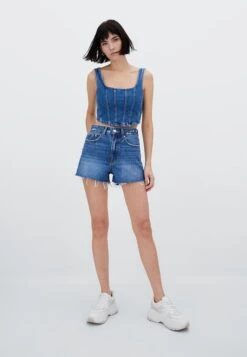 Stradivarius Jeans Shorts - Royal Blue -Stradivarius Deutschland Verkaufs-Shop 8455fbcfb5654aa5a065bab5bd754a06