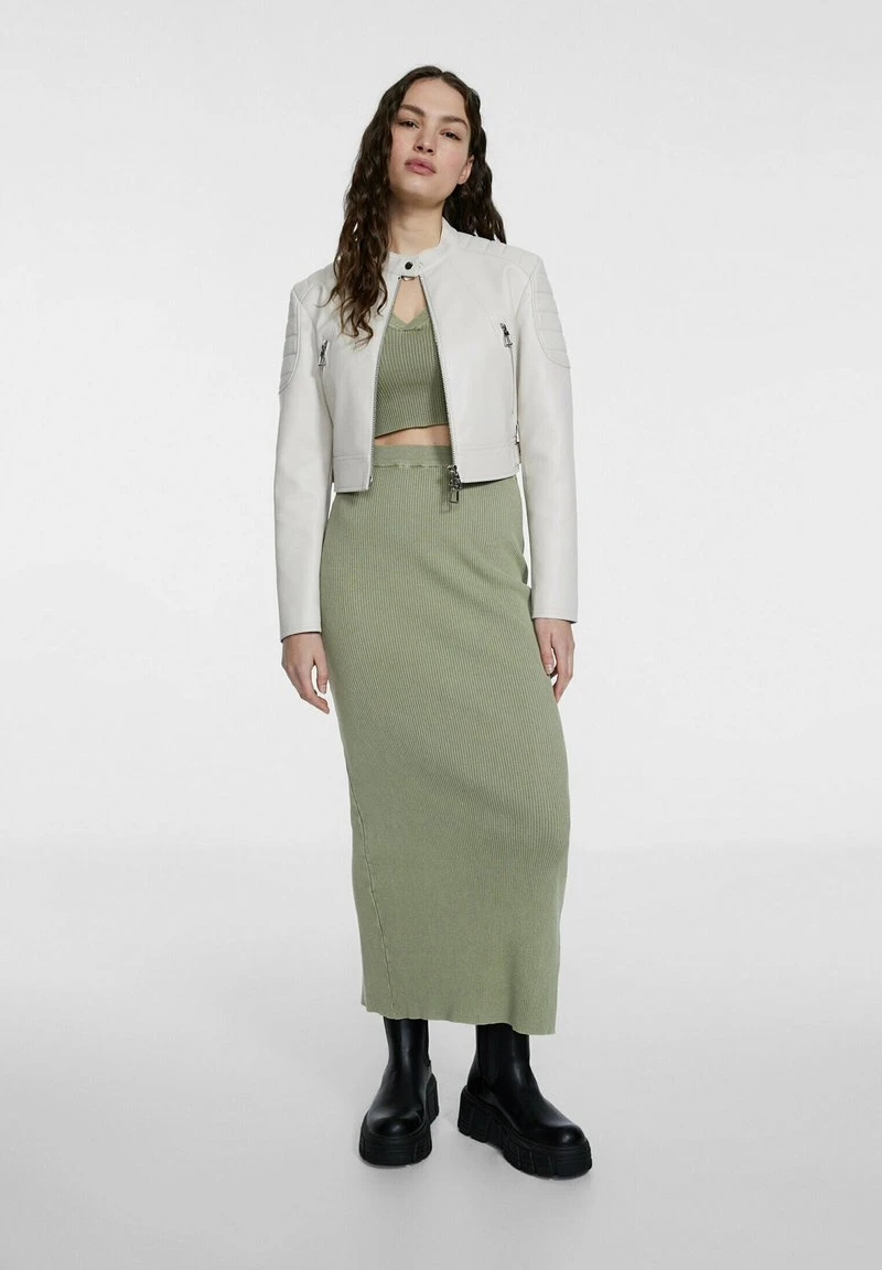 Stradivarius LONG - Maxirock - Khaki 2 Stradivarius LONG - Maxirock - Khaki – Bild 2