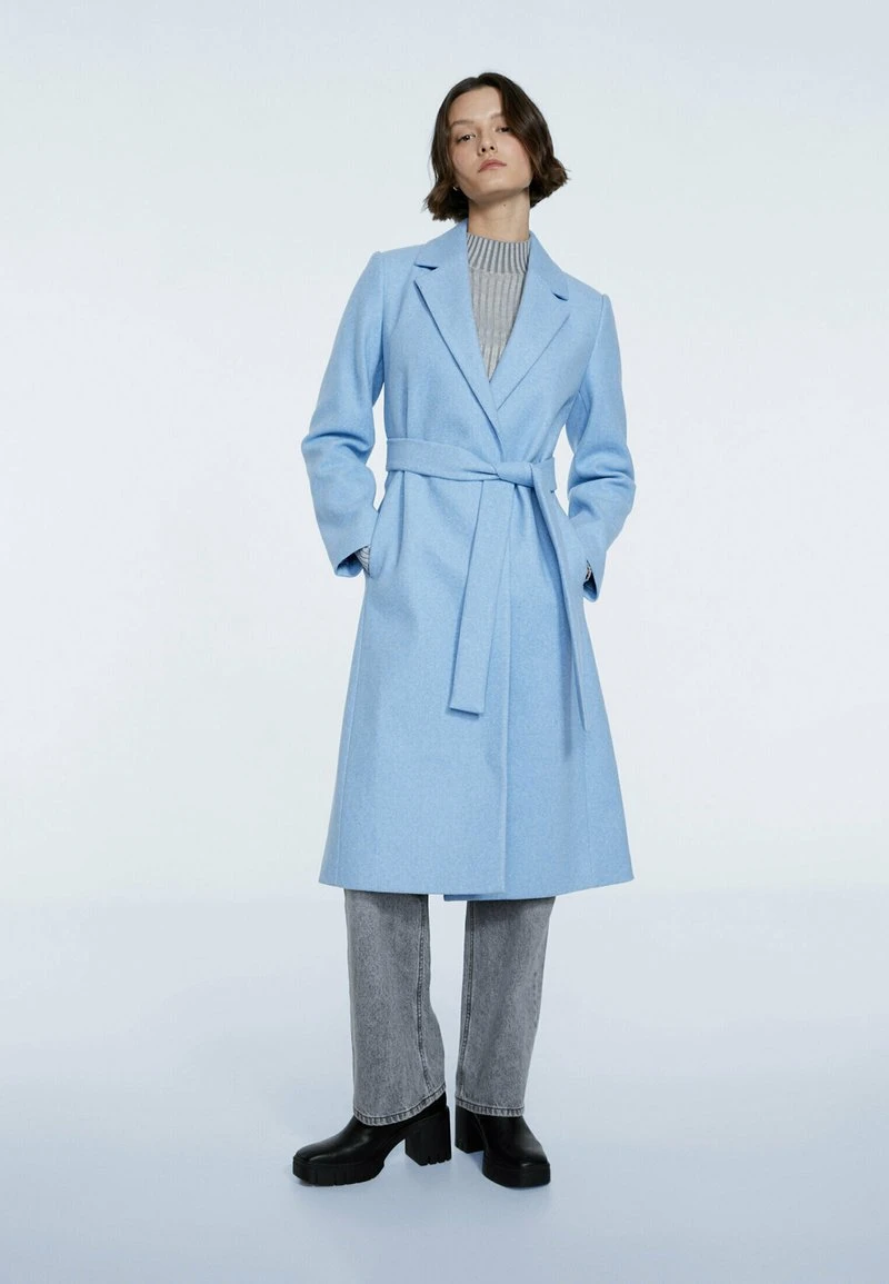 Stradivarius MIT GÜRTEL - Klassischer Mantel - Blue 2 Stradivarius MIT GÜRTEL - Klassischer Mantel - Blue – Bild 2