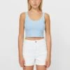 Stradivarius Jeans Shorts - White