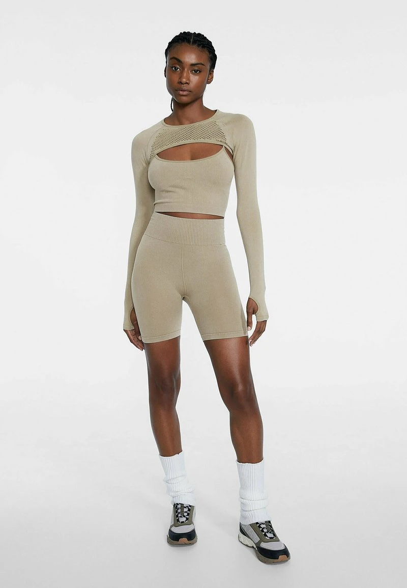 Stradivarius FADED EFFECT CYCLING - Shorts - Light Brown 2 Stradivarius FADED EFFECT CYCLING - Shorts - Light Brown – Bild 2