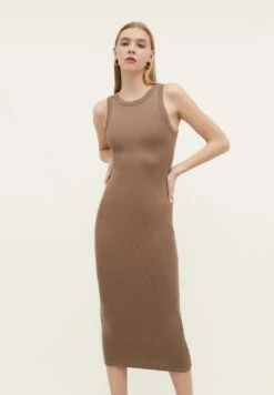 Stradivarius MIDI - Etuikleid - Light Brown