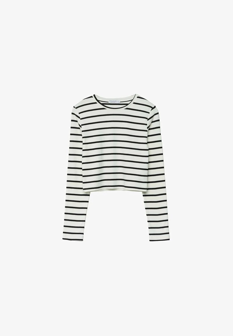 Stradivarius MIT STREIFEN - Langarmshirt - White 5 Stradivarius MIT STREIFEN - Langarmshirt - White – Bild 5