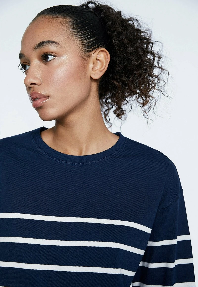 Stradivarius MIT STREIFEN - Langarmshirt - Dark Blue 4 Stradivarius MIT STREIFEN - Langarmshirt - Dark Blue – Bild 4