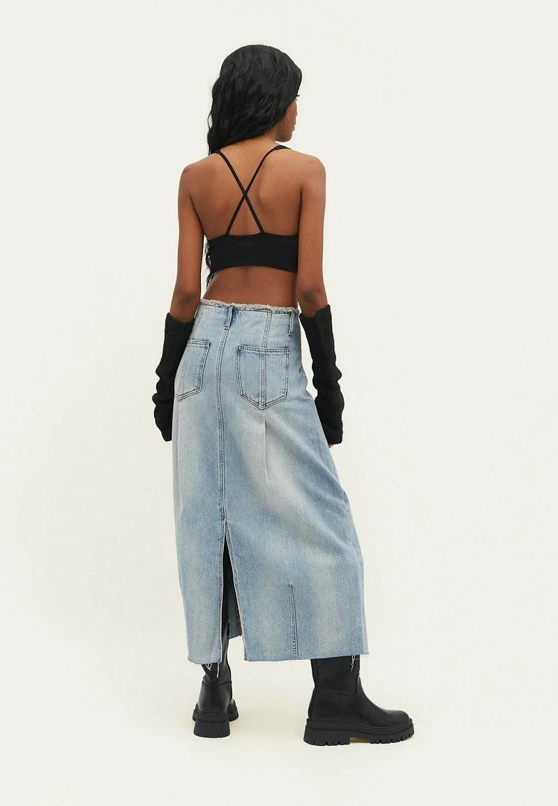 Stradivarius PLEATED - Maxirock - Dirty Denim 3 Stradivarius PLEATED - Maxirock - Dirty Denim – Bild 3