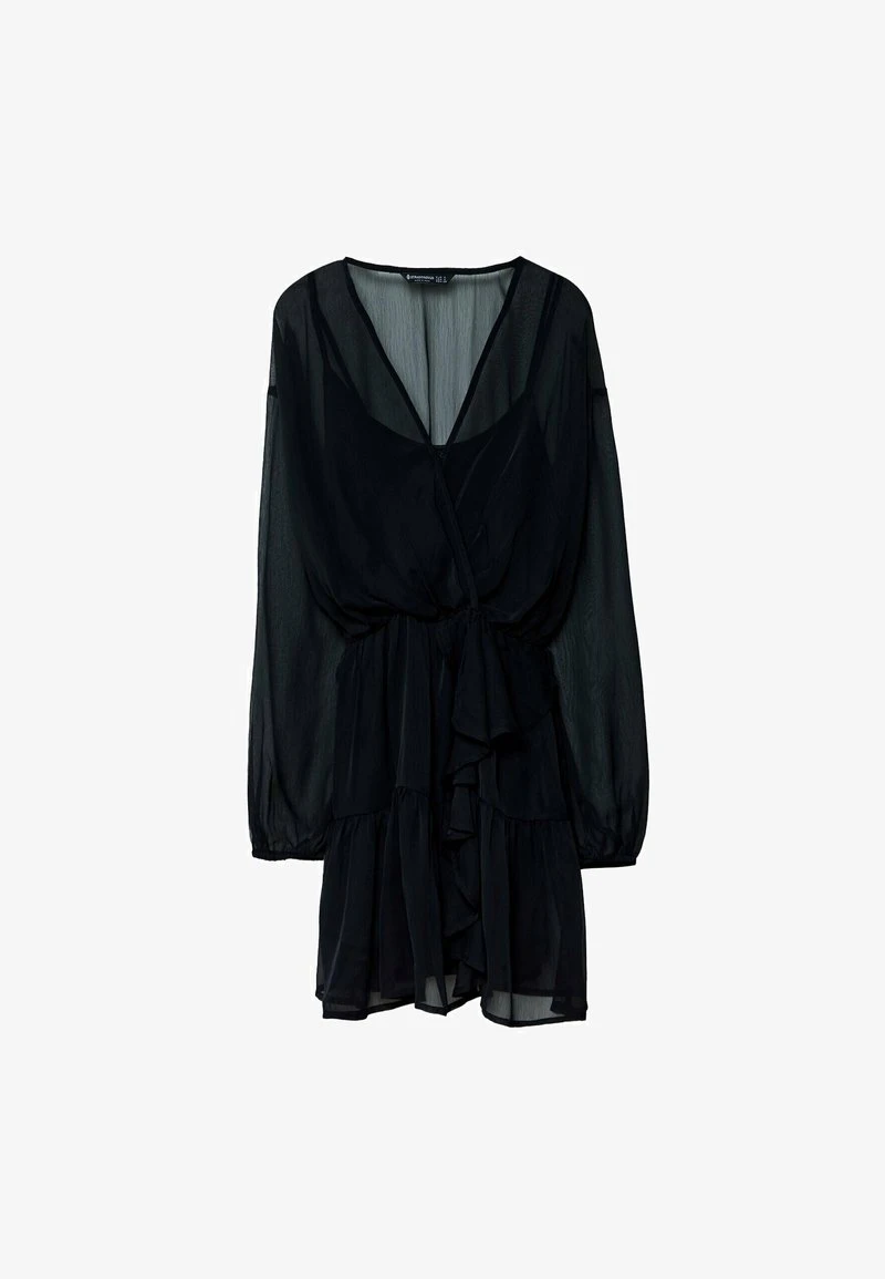 Stradivarius SHORT CHIFFON - Freizeitkleid - Black 5 Stradivarius SHORT CHIFFON - Freizeitkleid - Black – Bild 5