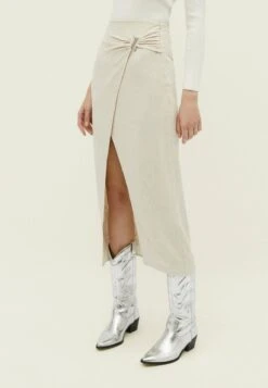 Stradivarius RUSTIC MIDI - Wickelrock - Stone