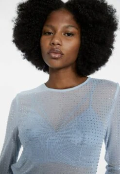 Stradivarius RHINESTONE ENCRUSTED - Bluse - Blue -Stradivarius Deutschland Verkaufs-Shop 8ed9ea5e9bec4c1eac778f2b47f46f9c