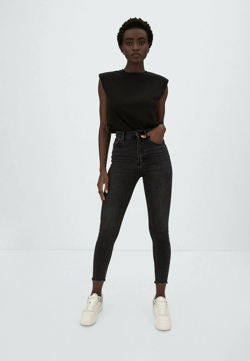 Stradivarius MIT SEHR HOHEM BUND - Jeans Skinny Fit - Black Denim 2 Stradivarius MIT SEHR HOHEM BUND - Jeans Skinny Fit - Black Denim – Bild 2