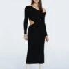Stradivarius Strickkleid - Black