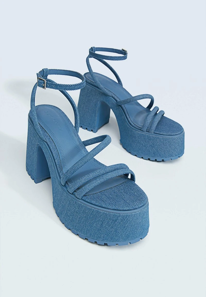 Stradivarius Plateausandalette - Blue 5 Stradivarius Plateausandalette - Blue – Bild 5