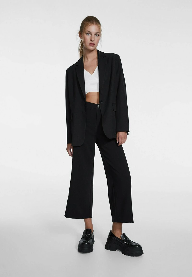 Stradivarius SMART - Stoffhose - Black 2 Stradivarius SMART - Stoffhose - Black – Bild 2