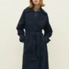 Stradivarius LONG TECHNICAL - Trenchcoat - Dark Blue