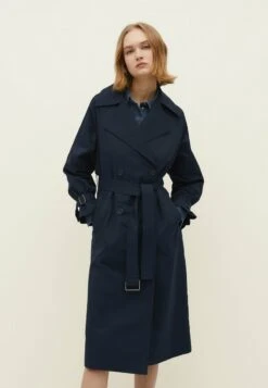 Stradivarius LONG TECHNICAL - Trenchcoat - Dark Blue