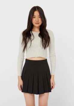 Stradivarius Faltenrock - Black