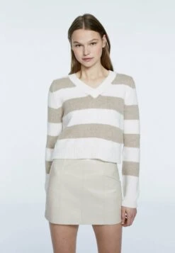 Stradivarius GESTUFTER - Minirock - Mottled Beige