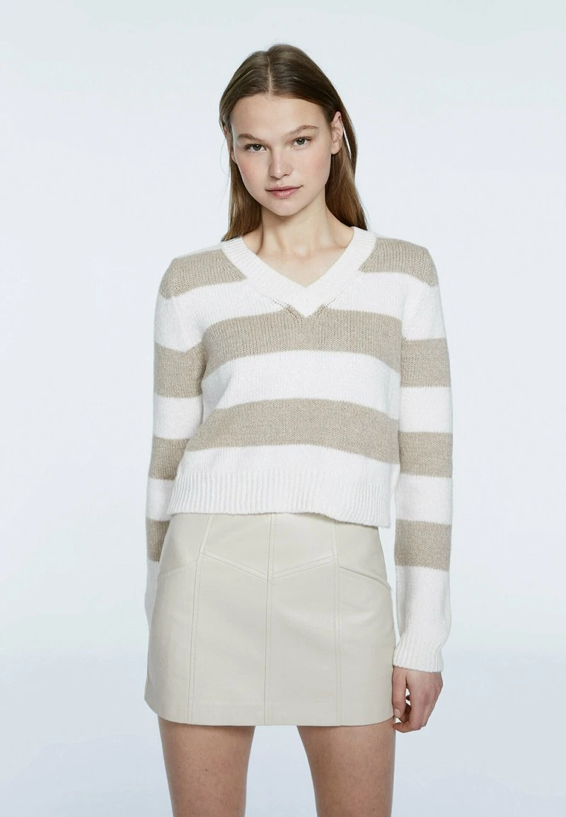 Stradivarius GESTUFTER - Minirock - Mottled Beige 1 Stradivarius GESTUFTER - Minirock - Mottled Beige