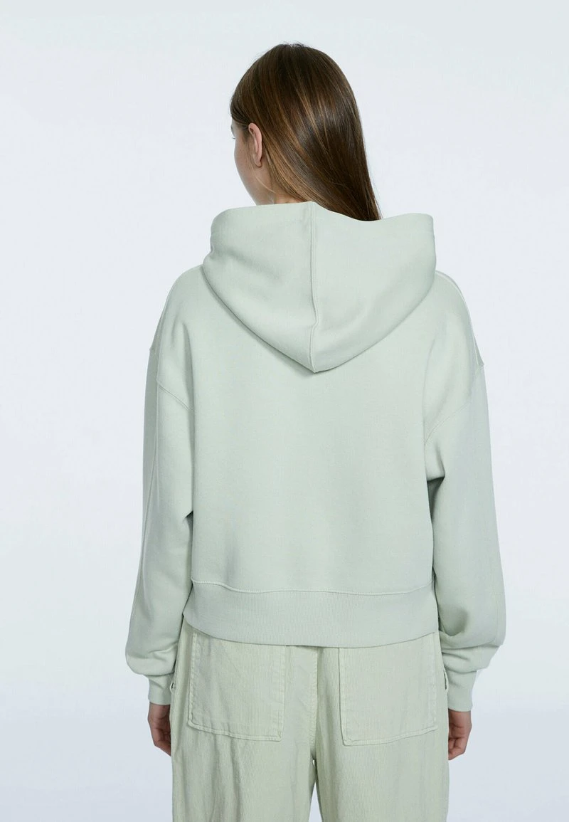 Stradivarius BASIC CROPPED - Kapuzenpullover - Green 3 Stradivarius BASIC CROPPED - Kapuzenpullover - Green – Bild 3