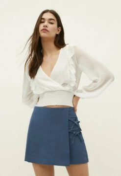 Stradivarius FLOWING WITH BOW DETAIL - Wickelrock - Blue