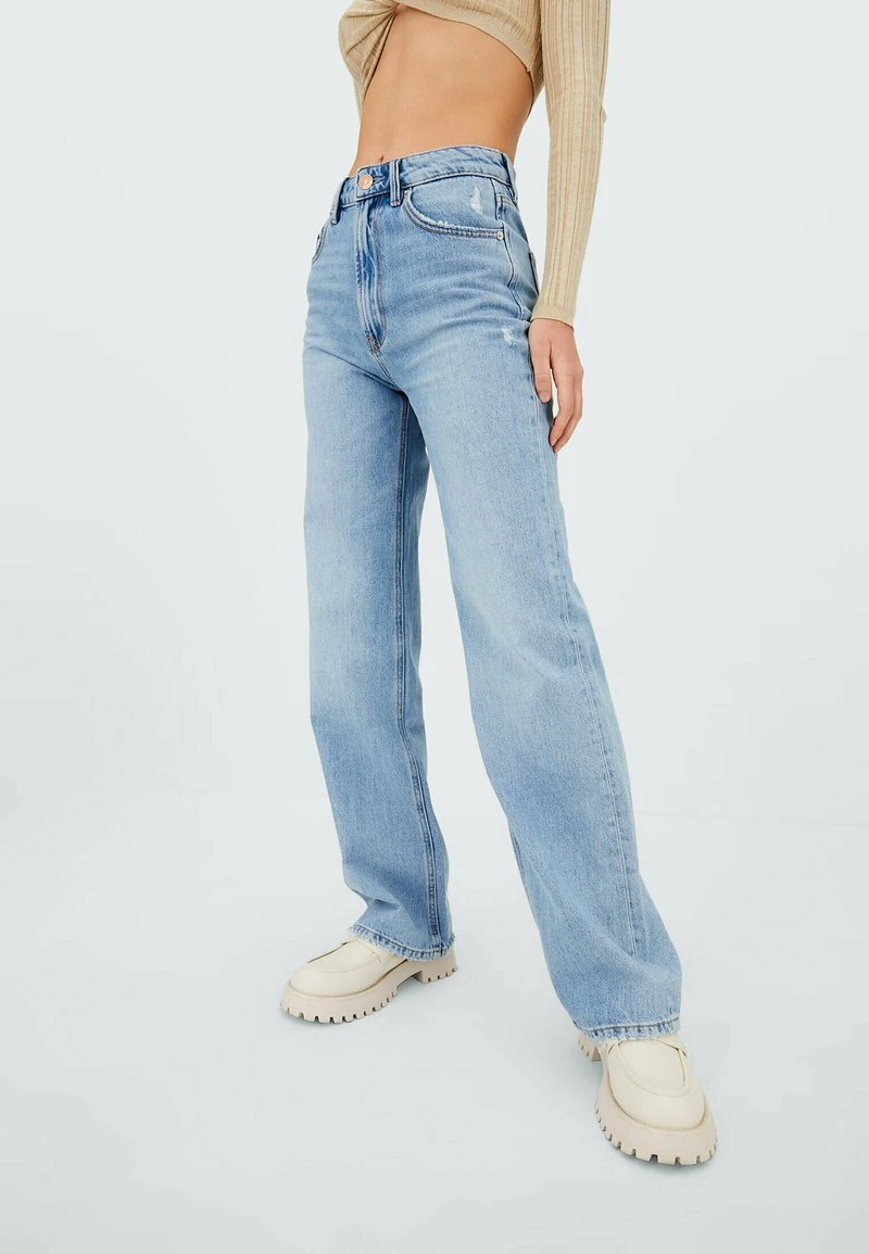 Stradivarius Jeans Straight Leg - Light Blue 1 Stradivarius Jeans Straight Leg - Light Blue