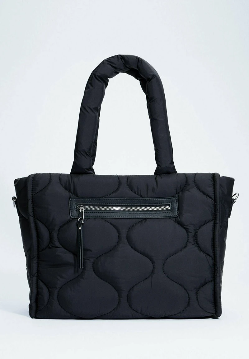 Stradivarius GESTEPPTE - Handtasche - Metallic Black 6 Stradivarius GESTEPPTE - Handtasche - Metallic Black – Bild 6