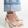 Stradivarius STRAPPY - High Heel Sandalette - Off White